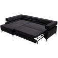 ECKSOFA in Chenille Schwarz  - Schwarz, KONVENTIONELL, Textil/Metall (184/265cm) - Hom`in