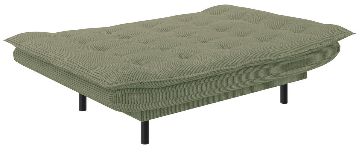 SCHLAFSOFA Cord Olivgrün  - Schwarz/Olivgrün, Design, Textil (194/100/90cm) - Ti'me