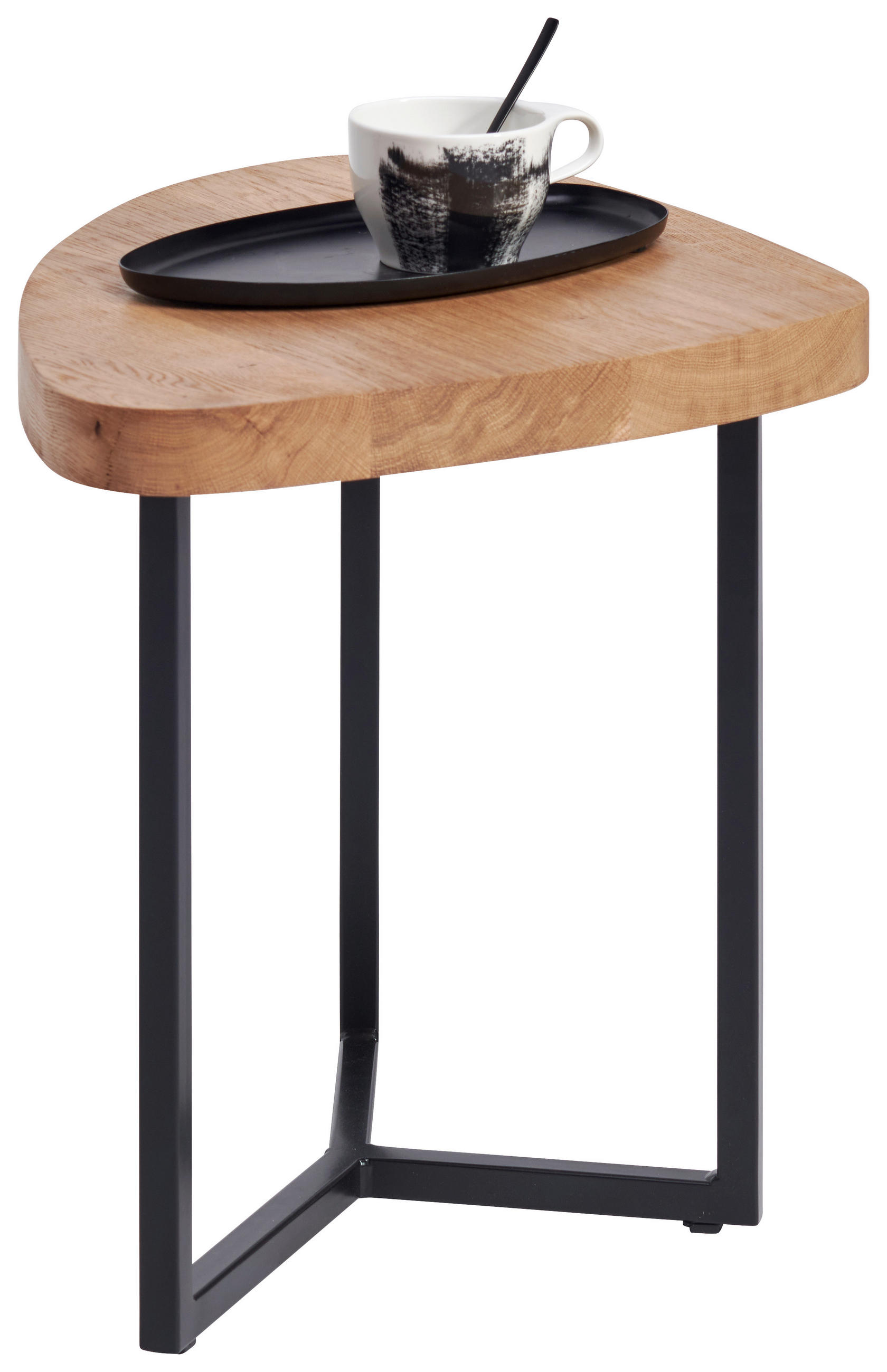 COUCHTISCH in Holz, Metall 48/45/45 cm  - Eichefarben/Schwarz, Natur, Holz/Metall (48/45/45cm) - Novel