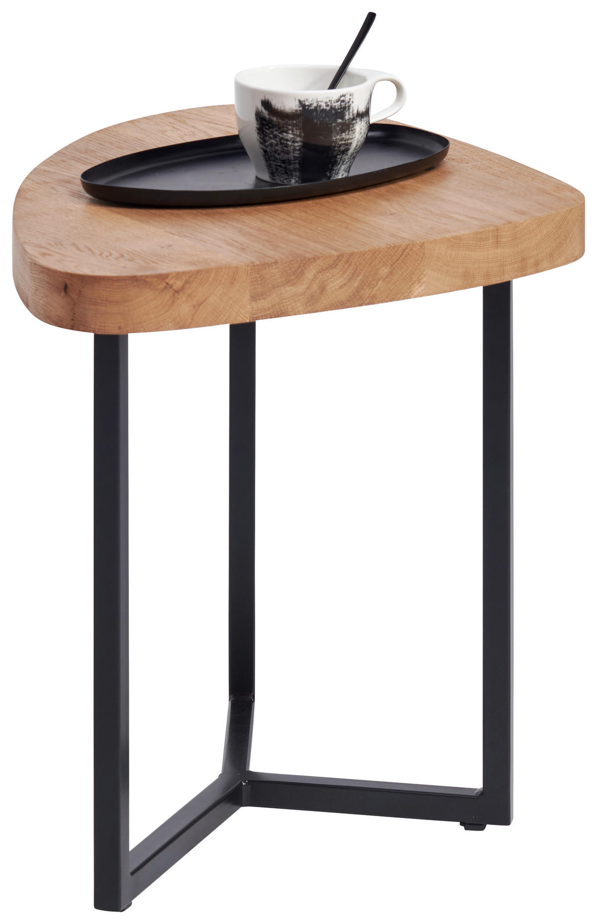 COUCHTISCH in Holz, Metall 48/45/45 cm  - Eichefarben/Schwarz, Natur, Holz/Metall (48/45/45cm) - Novel