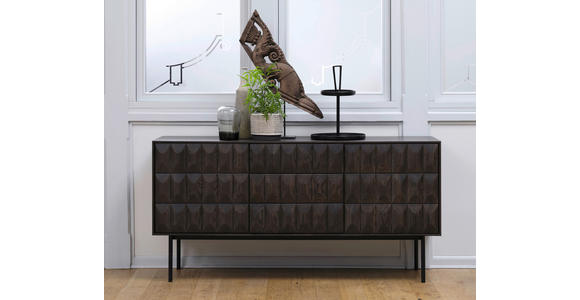 SIDEBOARD 160/79/45 cm  - Dunkelbraun/Schwarz, Trend, Holzwerkstoff/Metall (160/79/45cm) - Novel