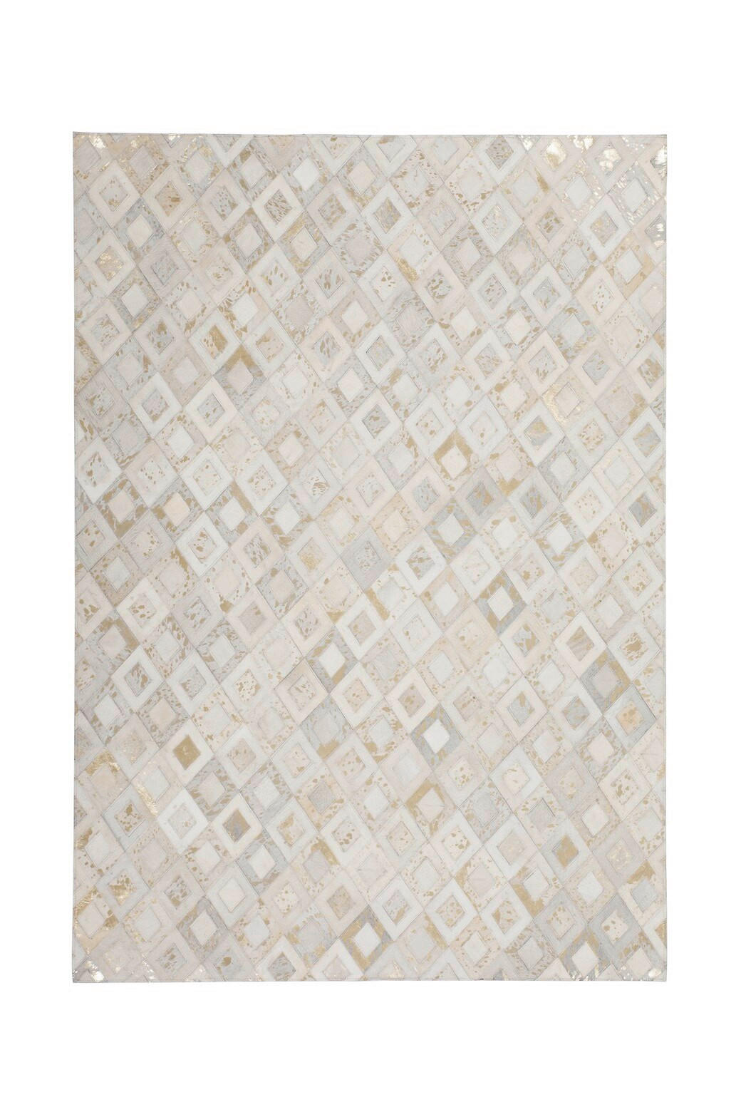 FLACHWEBETEPPICH 80/150 cm Spark 110 Elfenbein Gold Goldfarben, Beige  - Beige/Goldfarben, Design, Leder/Textil (80/150cm) - Novel
