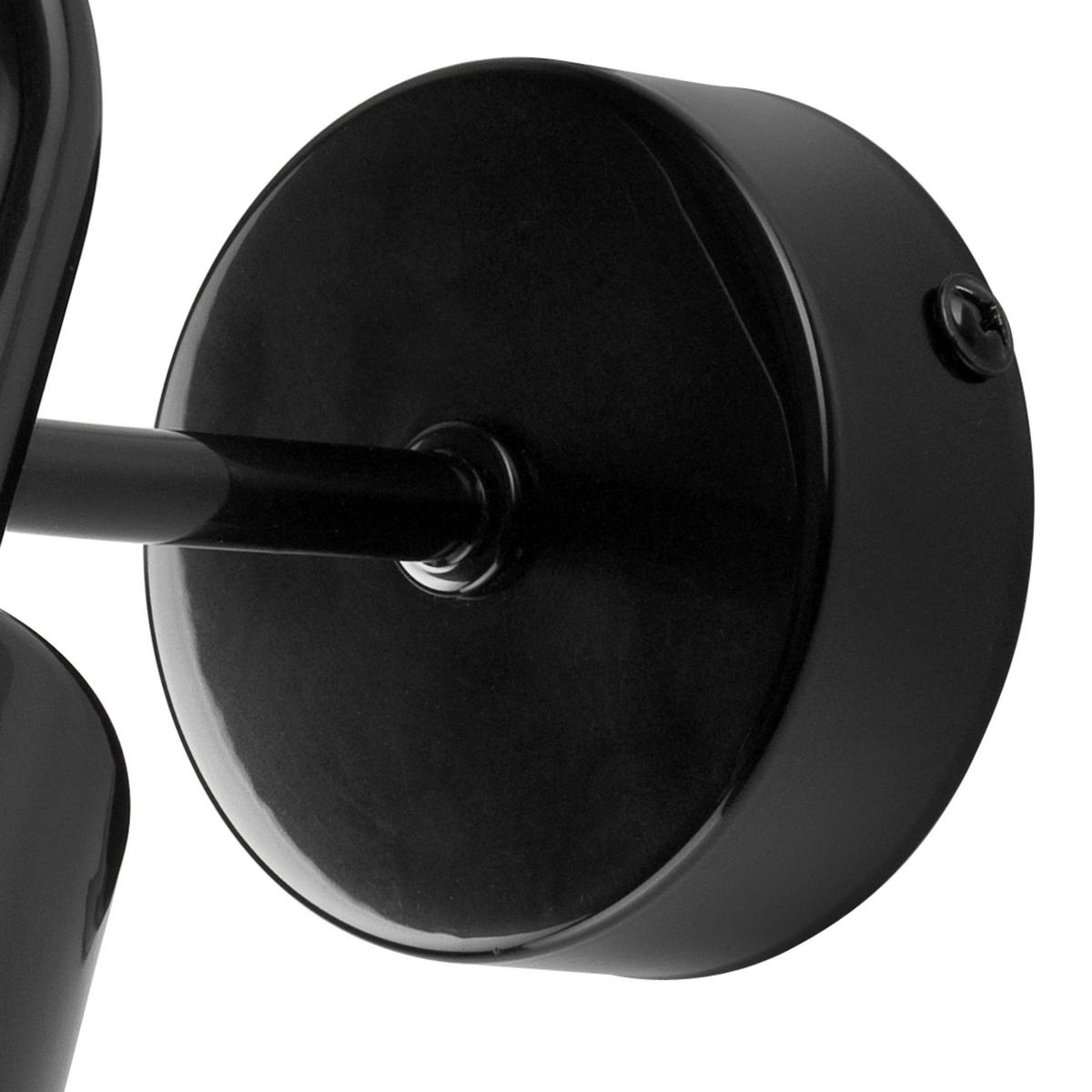 WANDLEUCHTE 8/18 cm   - Schwarz Hochglanz, Natur, Metall (8/18cm)