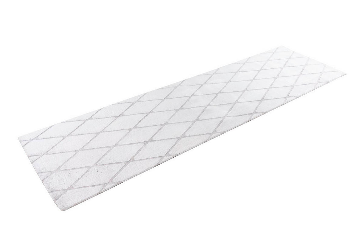 TEPPICH 80/250 cm Vivica 225 Weiß / Creme Creme, Weiß  - Creme/Weiß, KONVENTIONELL, Textil (80/250cm)