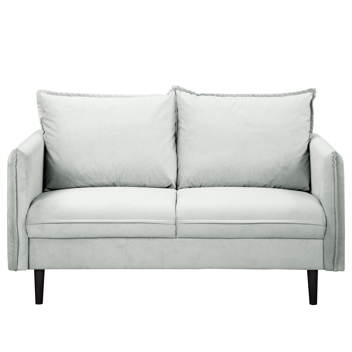2-SITZER-SOFA JULI in Samt Dunkelblau  - Schwarz/Dunkelblau, Design, Holz/Textil (138/86/100cm) - P & B