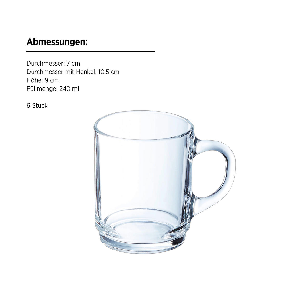 TEEGLÄSERSET  6-teilig  - Transparent, Basics, Glas (7/9cm) - Mäser