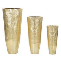 Vase Goldely Set 3  - Goldfarben, Basics, Metall (50.8/114.9/50.8cm)