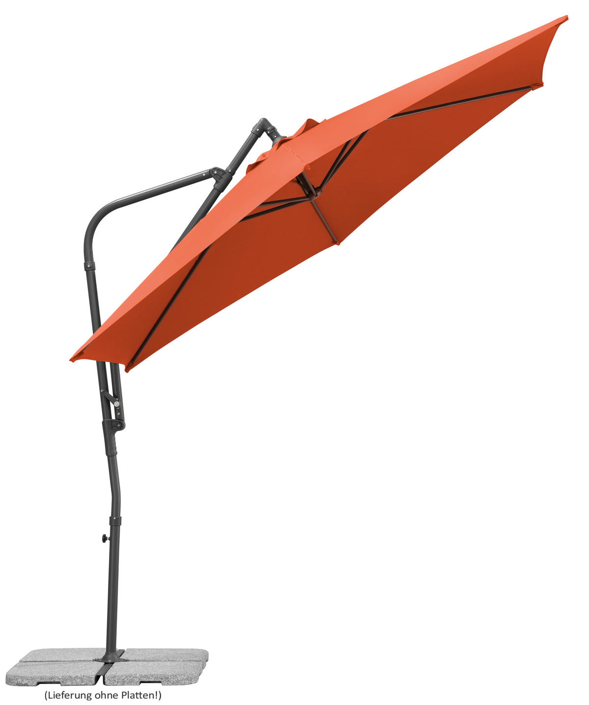 BOČNÍ SLUNEČNÍK 278/263/300 cm - terracotta/antracitová, Basics, kov/textil (278/263/300cm)