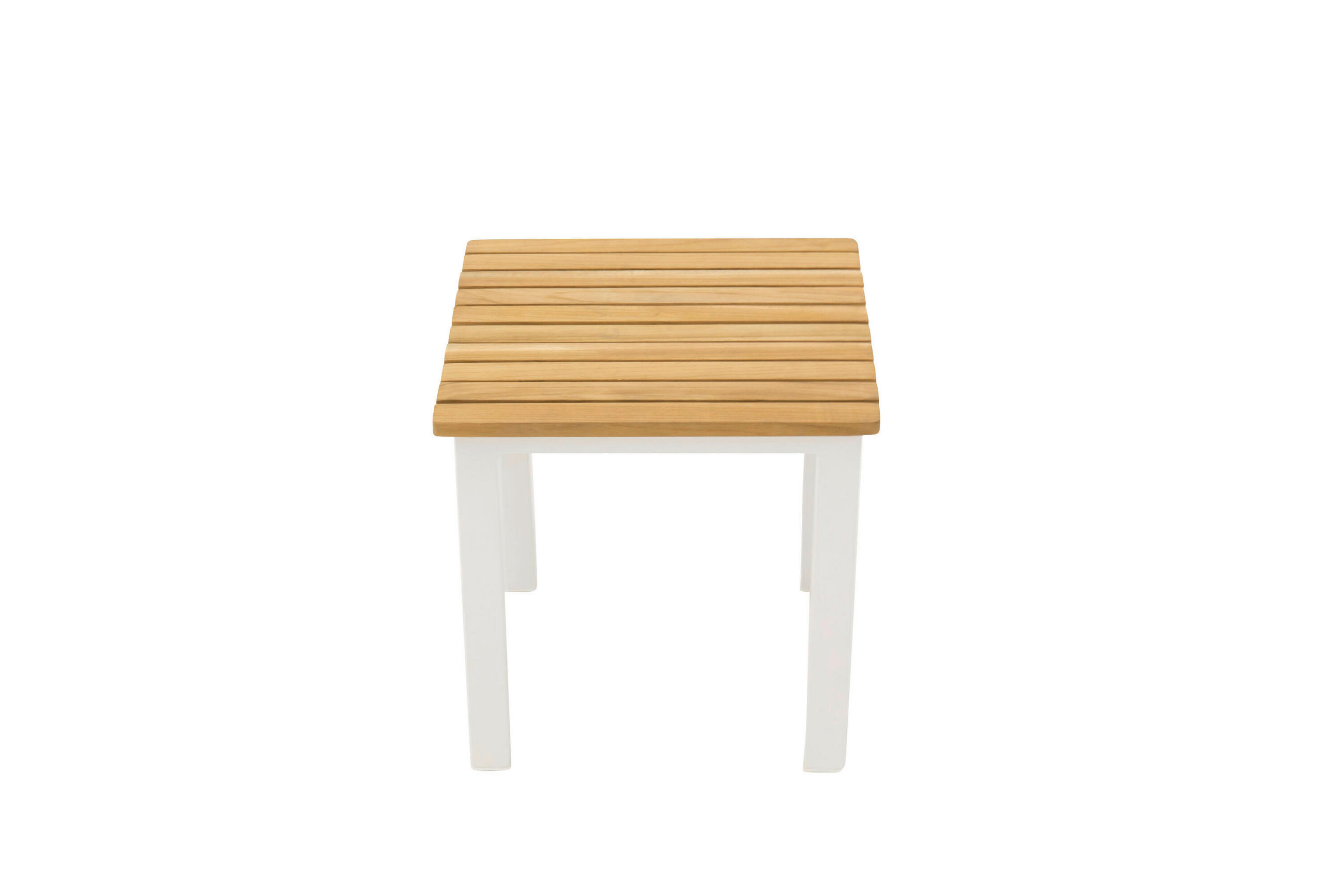 Gardenson Loungetisch Weiß, Teak 40x40x40 cm