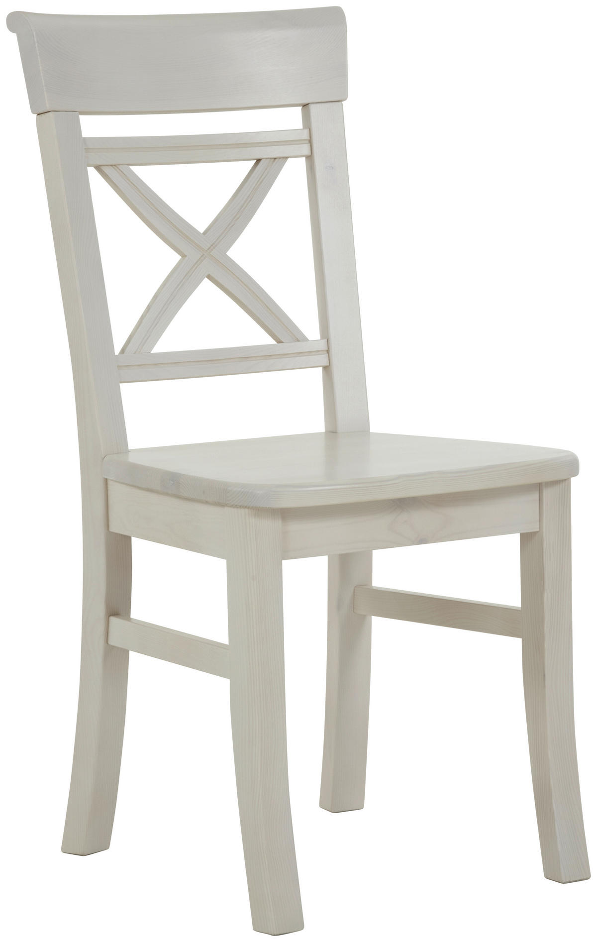 STUHL Weiß Kiefer massiv  - Weiß, ROMANTIK / LANDHAUS, Holz (45/94/43cm) - Boxxx