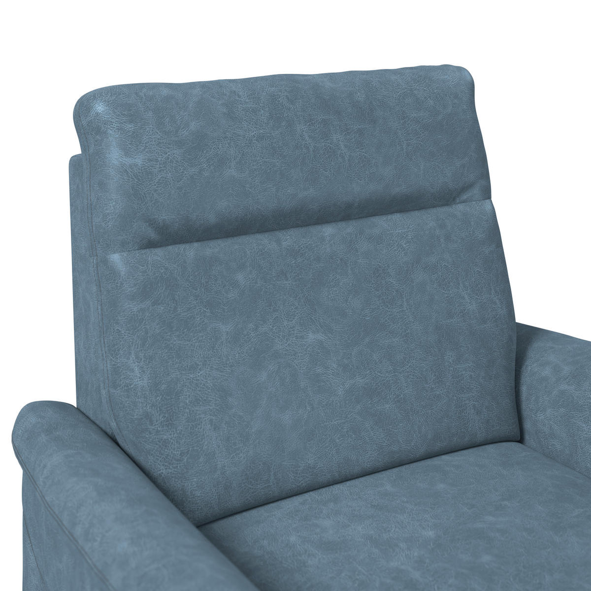 SESSEL Mikrofaser Blaugrau  - Blaugrau/Schwarz, Konventionell, Kunststoff/Textil (104/98/91cm) - Elegando
