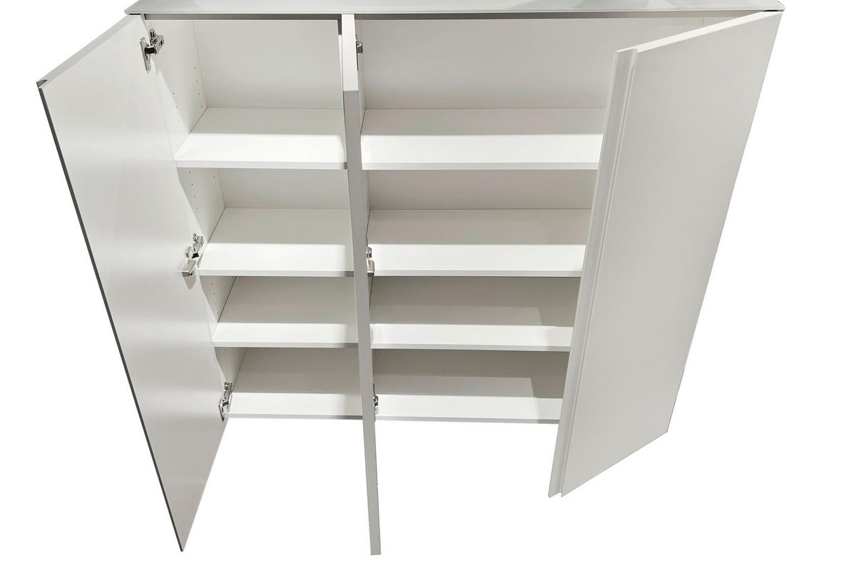 GARDEROBE 3-teilig  in 170/185/33 cm  - Weiss, Design, Glas/Holzwerkstoff (170/185/33cm) - Moderano