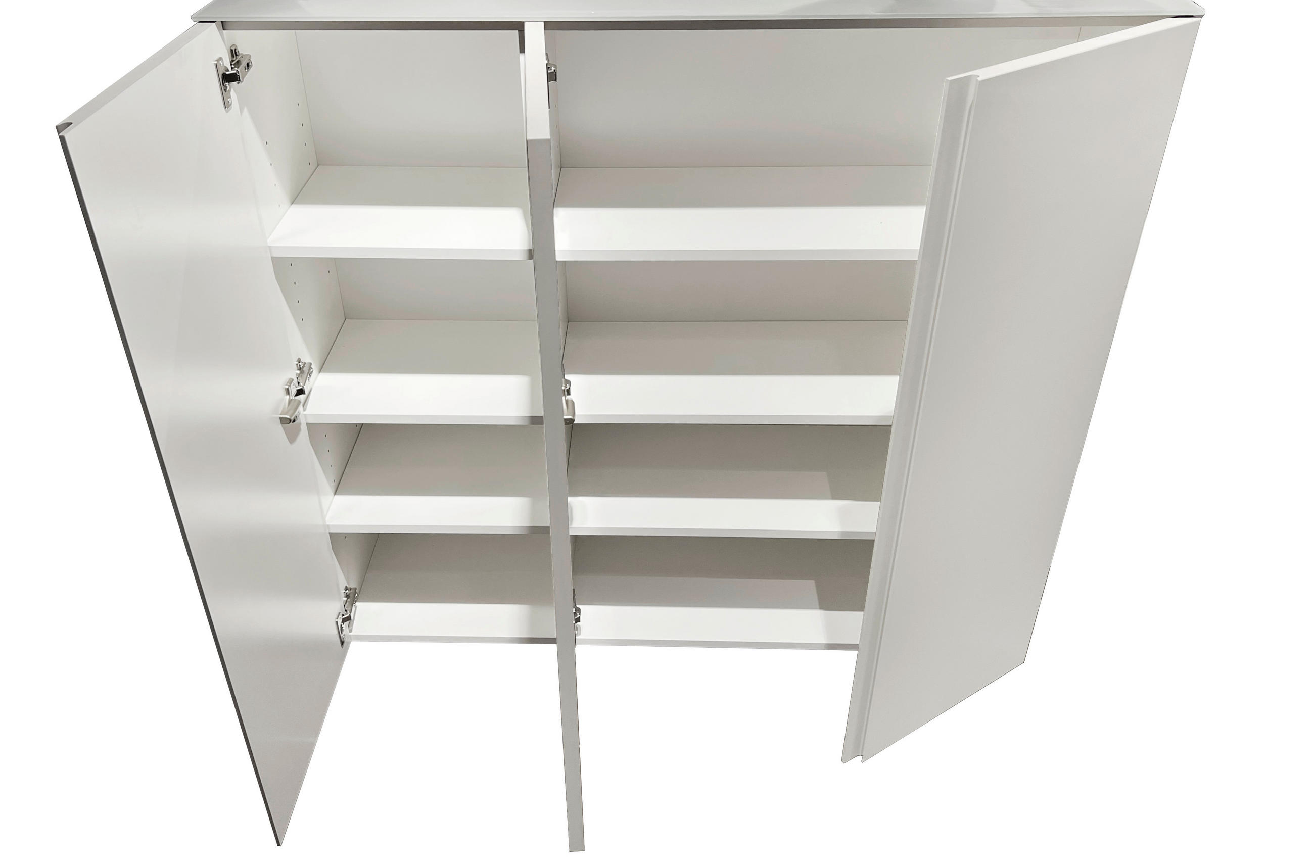 Thumbnail - Moderano Garderobe Gardasee, Weiß, Glas, Holzwerkstoff, 3-teilig, 170x185x33 cm, Beimöbel erhältlich, hängend, Abdeckpla...