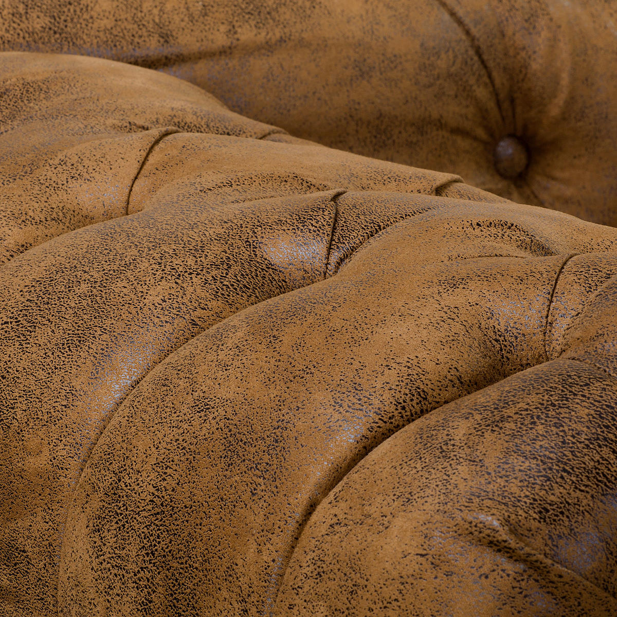 RÉCAMIERE Lederlook Cognac  - Cognac/Braun, Design, Holz/Textil (185/93/75cm) - Livetastic