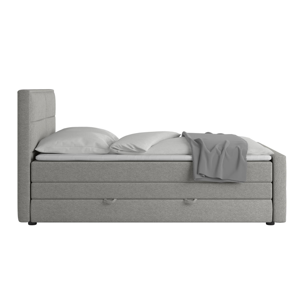 BOXSPRINGBETT 140/200 cm  in Silberfarben  - couleur argentée, Modern, textile/métal (140/200cm) - MID.YOU
