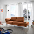 RÉCAMIERE in Echtleder Cognac  - Chromfarben/Cognac, Design, Leder/Metall (209/85-109/95-16cm) - Dieter Knoll