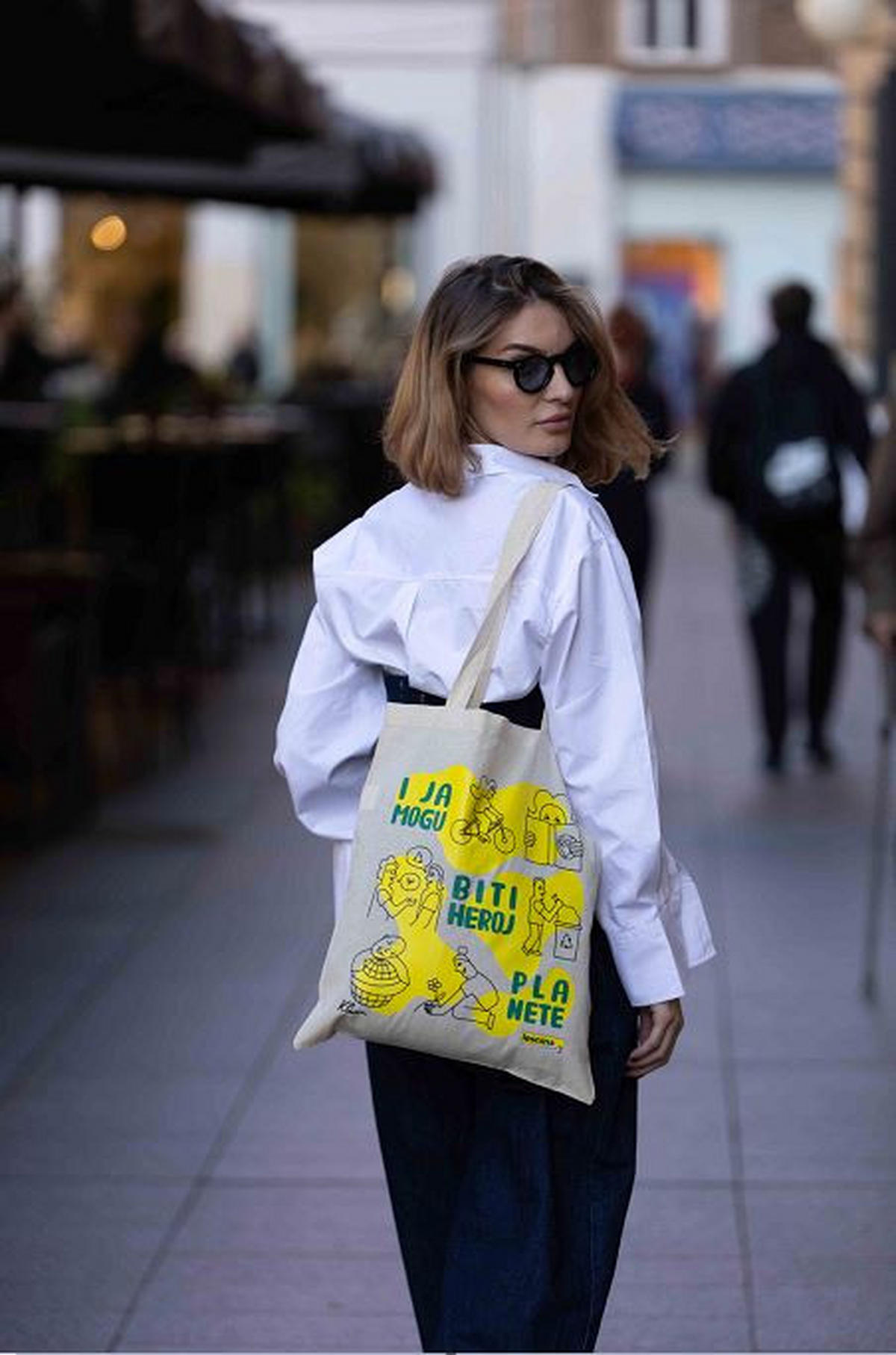 TORBA ZA KUPOVINU  žuta, zelena, crna, bež   - zelena/bež, Basics, tekstil (38/42cm)