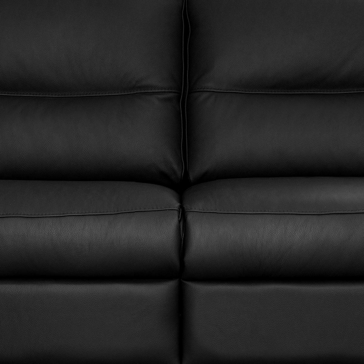 2-SITZER-SOFA  in Echtleder Schwarz   - Schwarz, Design, Leder/Holz (174/97/97cm) - Livetastic