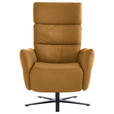 RELAXSESSEL in Leder Currygelb  - Currygelb/Schwarz, Design, Leder/Metall (82/119/85cm) - Dieter Knoll