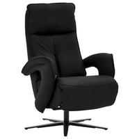 RELAXSESSEL in Leder Schwarz  - Schwarz, Design, Leder/Metall (77/110/87cm) - Valdera