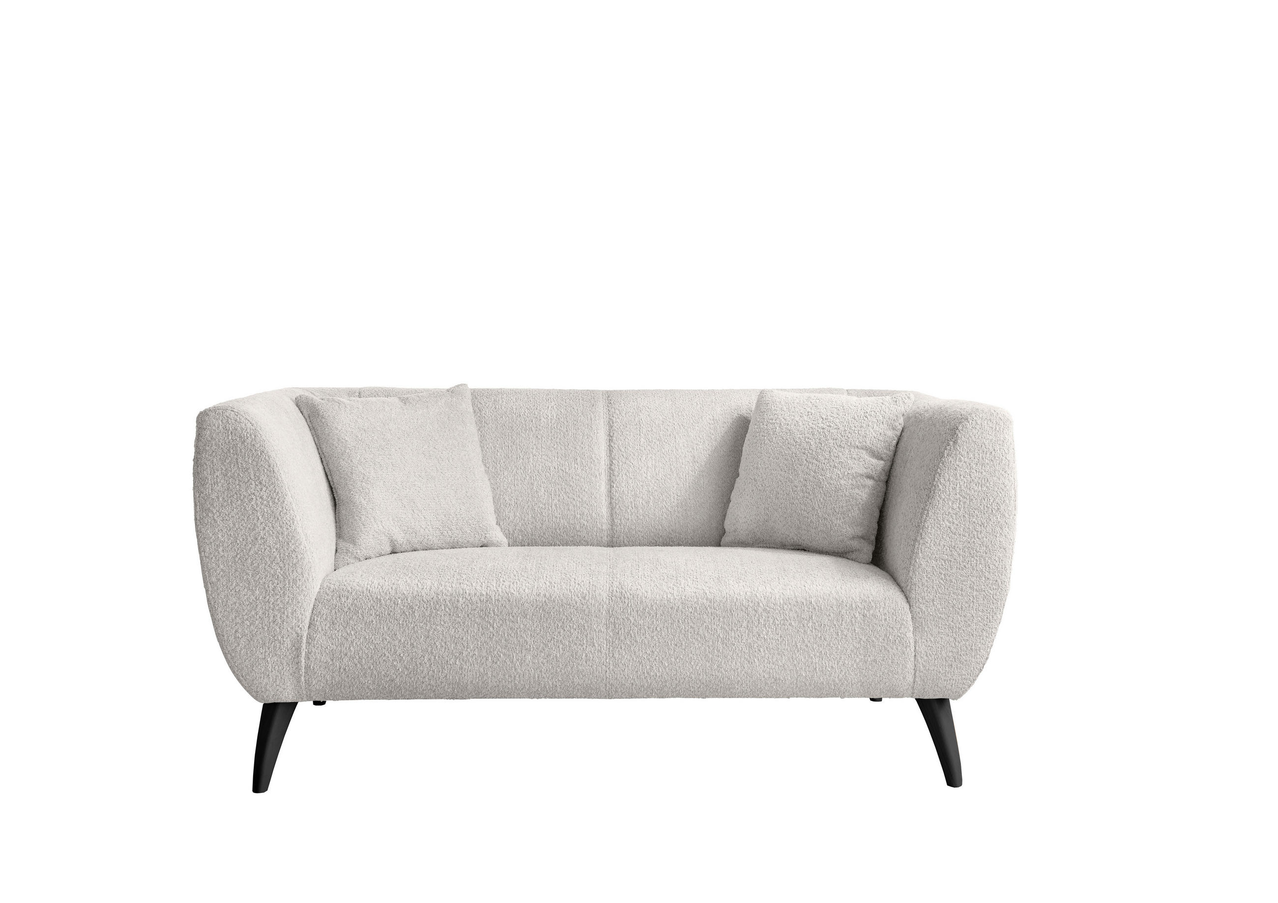 2-SITZER-SOFA in Bouclé Weiss  - Weiss/Schwarz, Modern, Holz/Textil (172/83/88cm) - MID.YOU