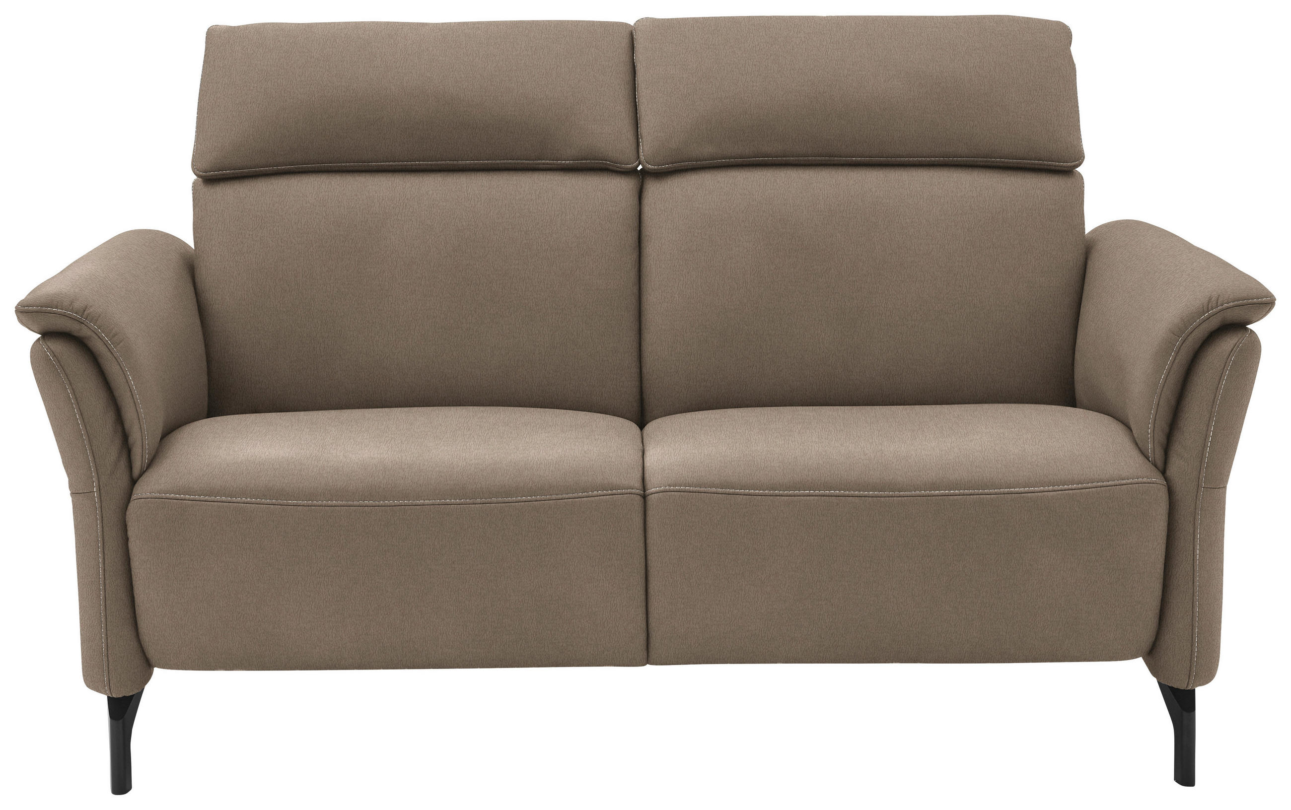 2-SITZER-SOFA in Mikrofaser Taupe  - Taupe/Schwarz, KONVENTIONELL, Textil/Metall (178/103/95cm) - Dieter Knoll