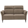 2-SITZER-SOFA in Mikrofaser Taupe  - Taupe/Schwarz, KONVENTIONELL, Textil/Metall (178/103/95cm) - Dieter Knoll