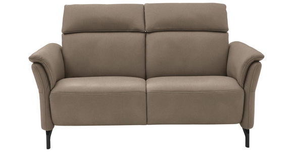 2-SITZER-SOFA in Mikrofaser Taupe  - Taupe/Schwarz, KONVENTIONELL, Textil/Metall (178/103/95cm) - Dieter Knoll