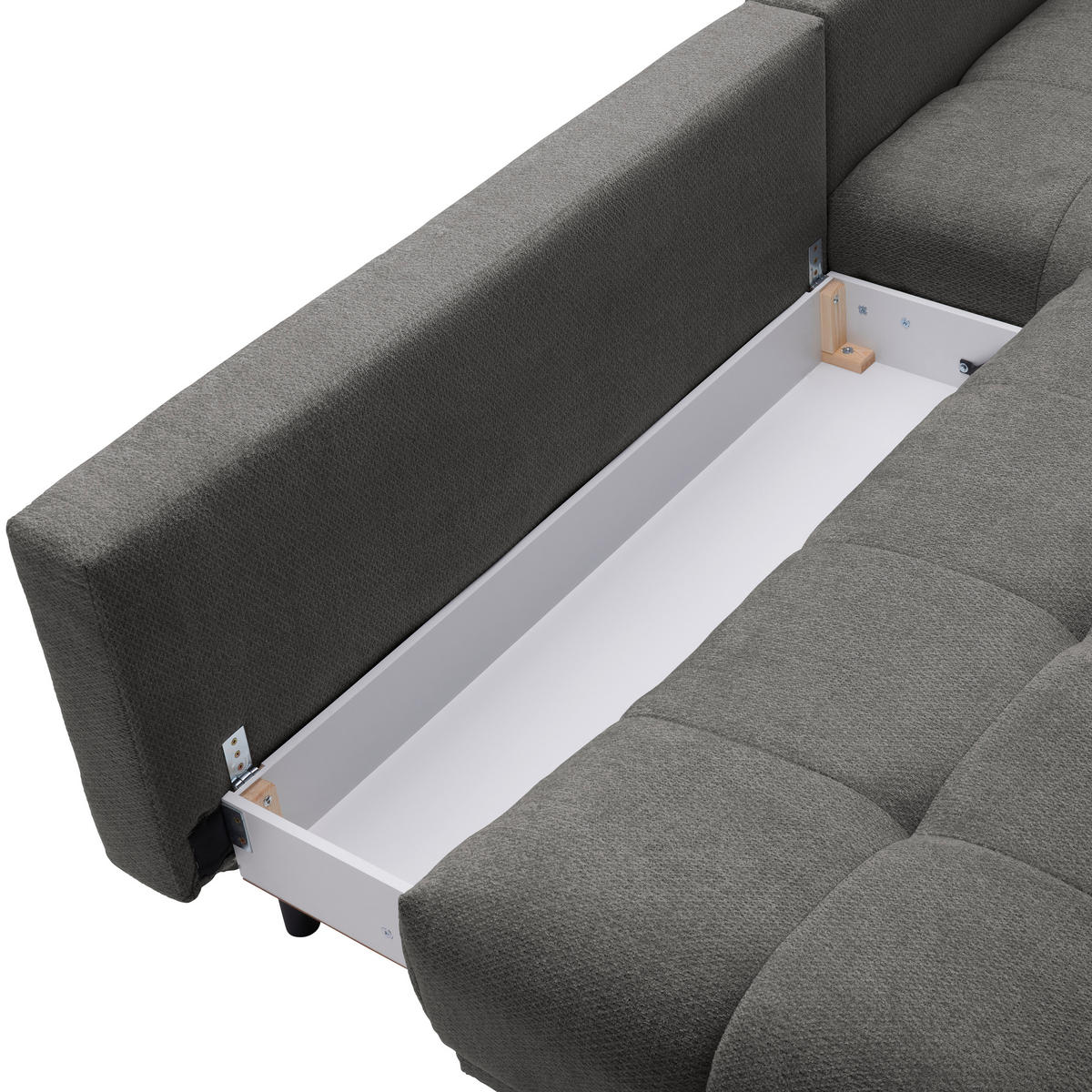 ECKSOFA in Chenille Blau, Braun  - Blau/Schwarz, Modern, Textil/Metall (290/182cm) - Hom`in
