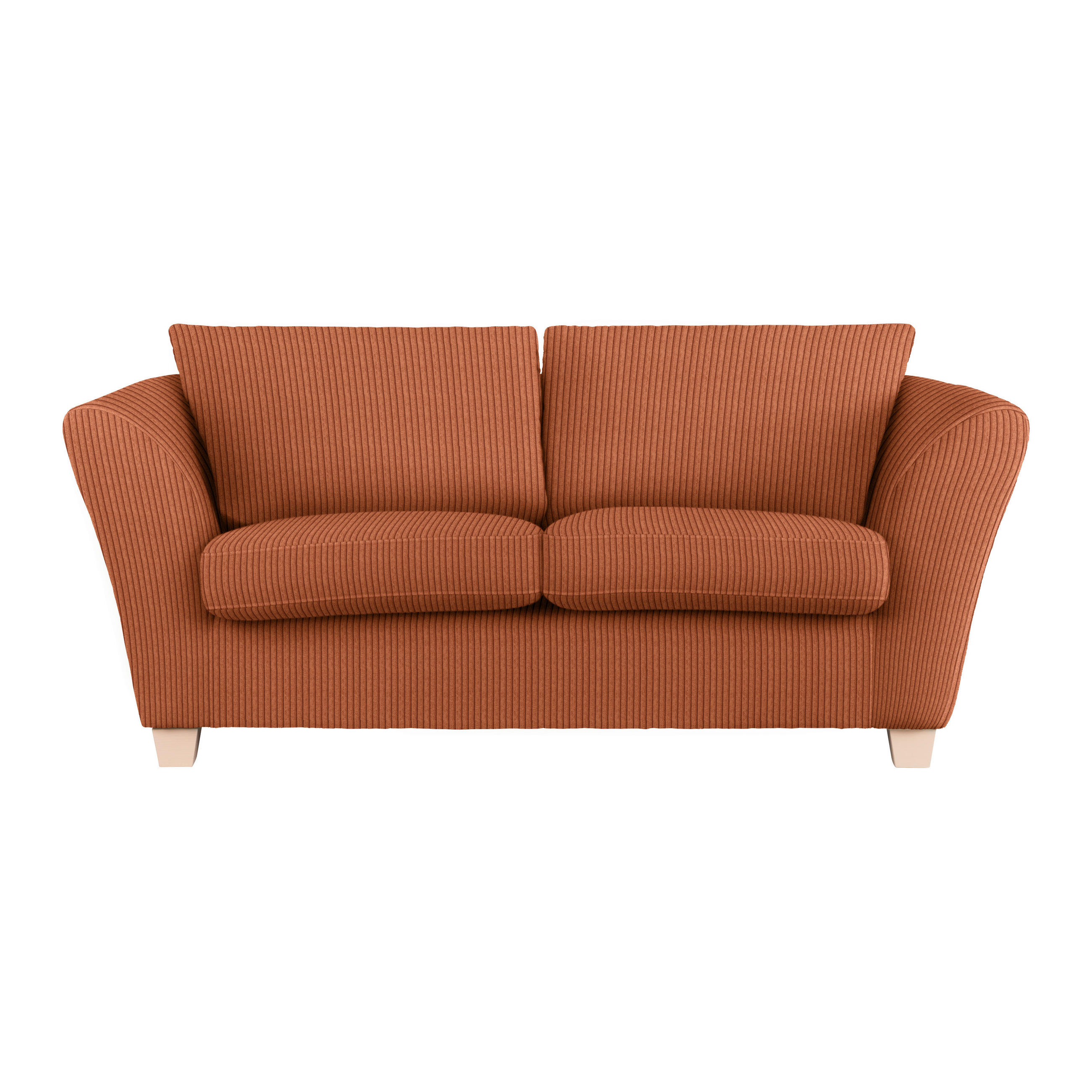 2-SITZER-SOFA in Cord Koralle  - Koralle/Naturfarben, Holz/Textil (190/70-85/95cm) - MID.YOU