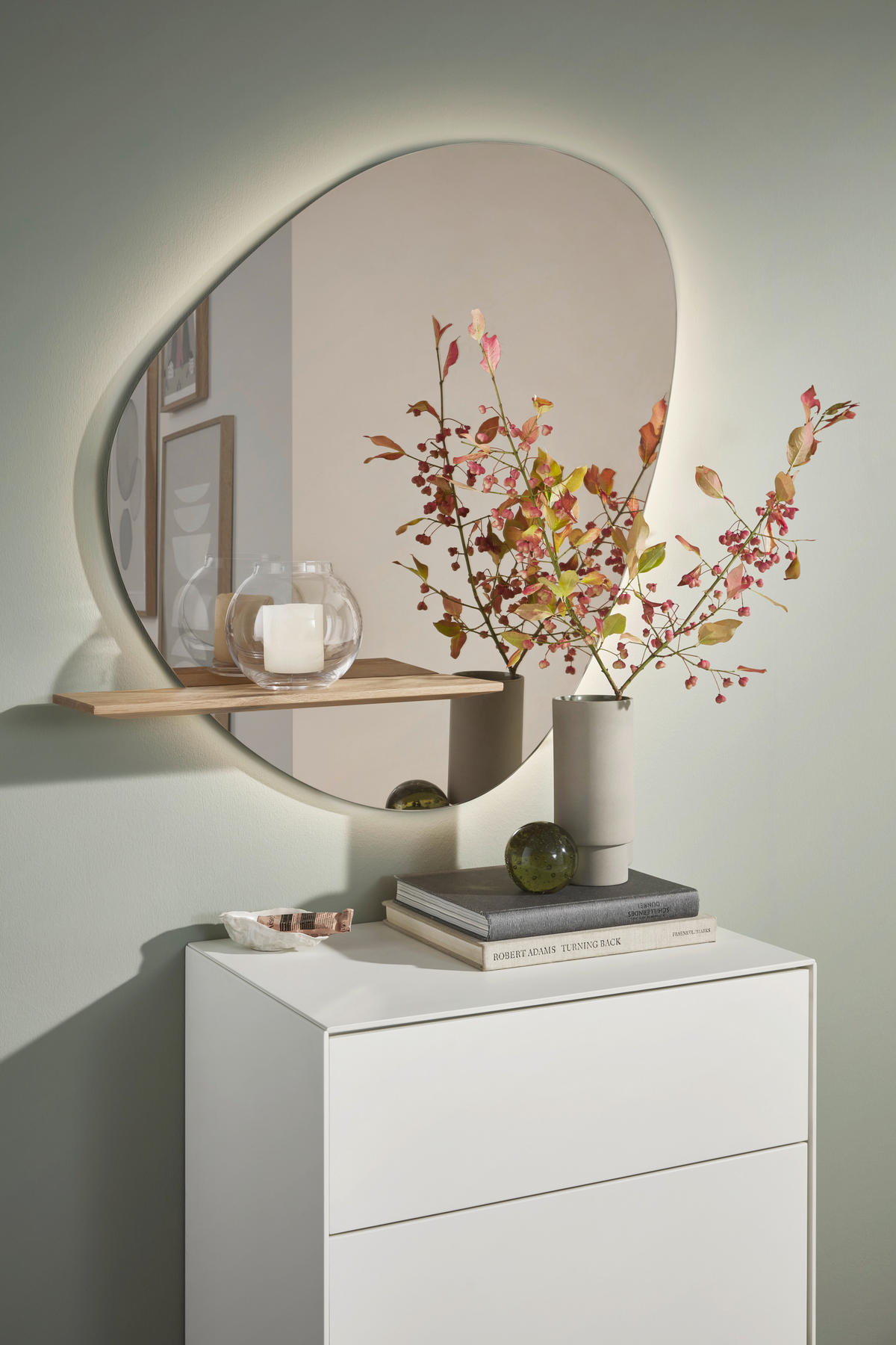 GARDEROBE  in 147/196/39 cm  - Eichefarben/Anthrazit, Design, Glas/Holz (147/196/39cm) - Johann Jakob