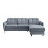 ECKSOFA Hellblau Chenille  - Schwarz/Hellblau, MODERN, Textil/Metall (267/184cm) - Livetastic