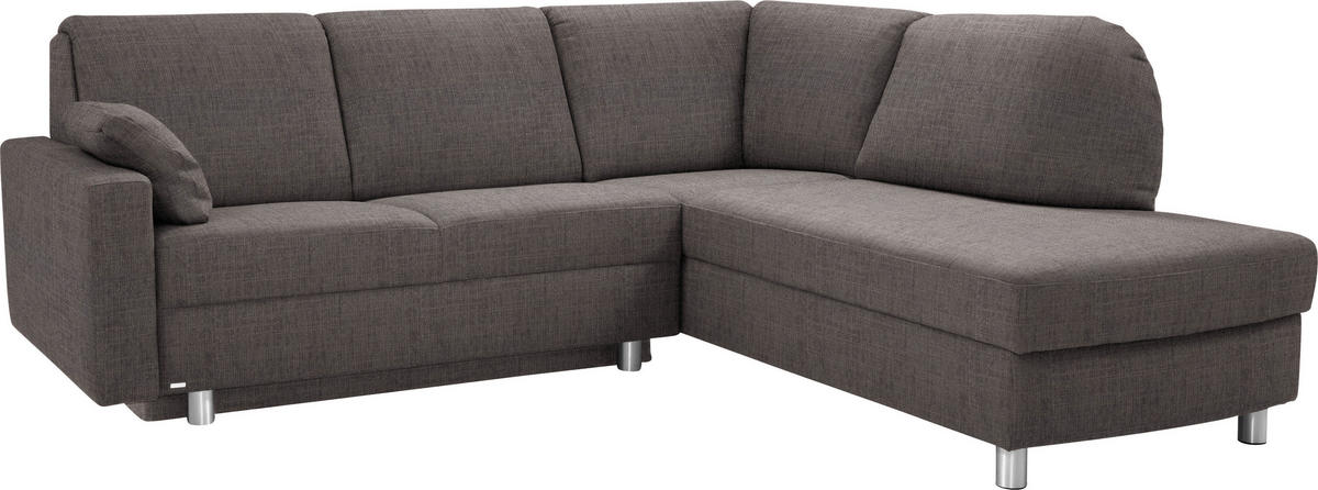 ECKSOFA in Chenille Grau  227/208 cm  - Alufarben/Grau, KONVENTIONELL, Textil/Metall (227/208cm) - Sedda