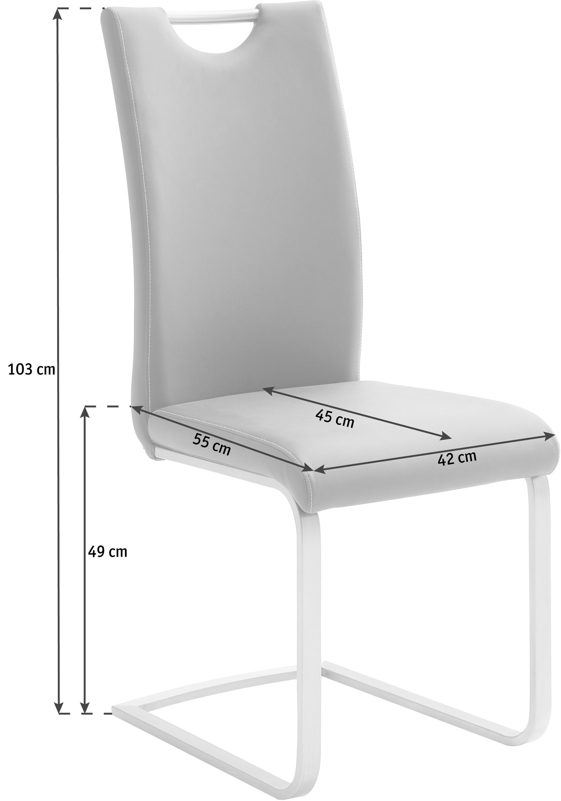 SCHWINGSTUHL  in Edelstahl Lederlook  - Edelstahlfarben/Creme, Basics, Textil/Metall (42/103/55cm) - Novel