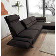 ECKSOFA Dunkelbraun Flachgewebe  - Dunkelbraun/Schwarz, Design, Textil/Metall (279-327/176-217cm) - Dieter Knoll