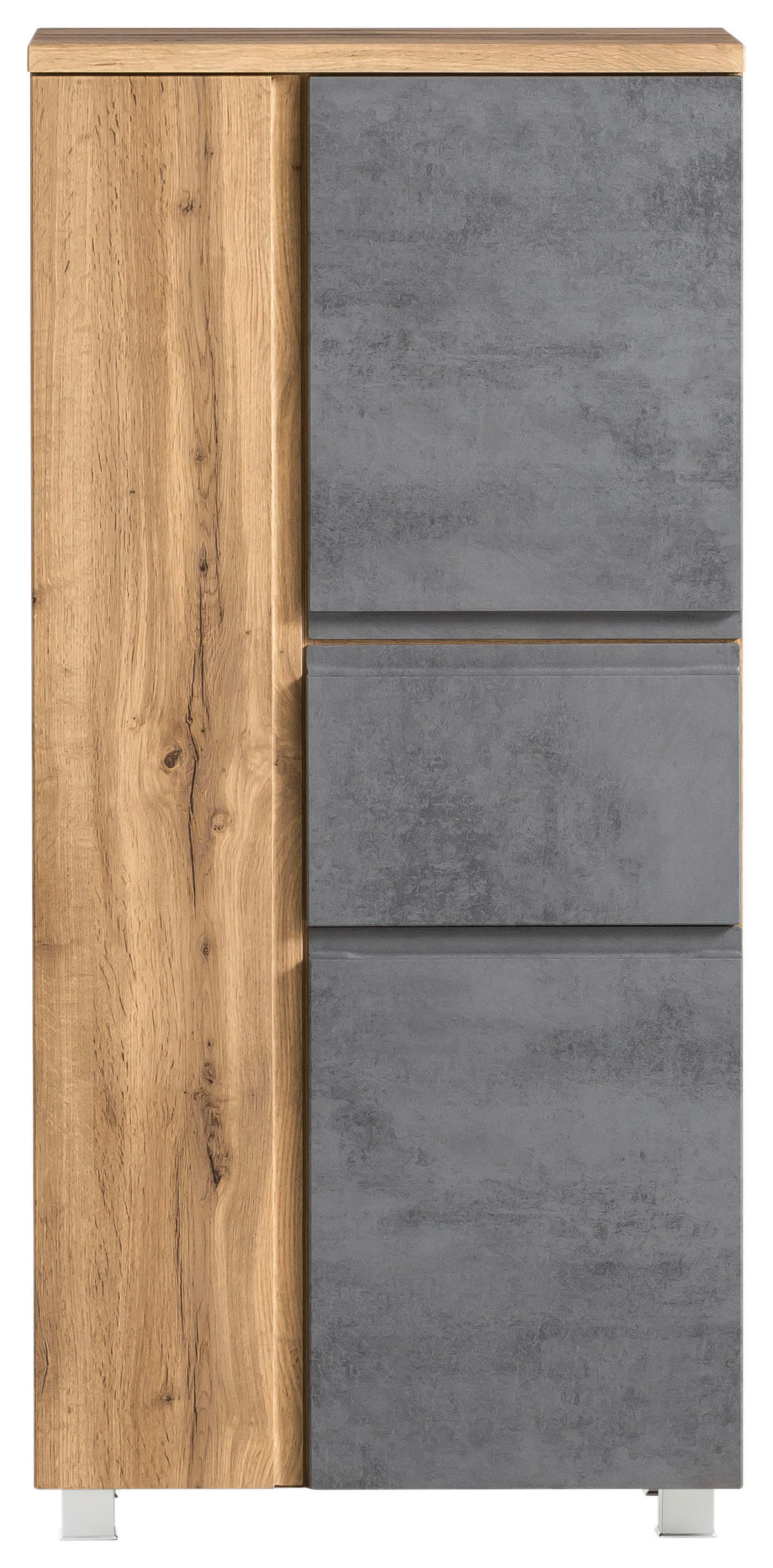 STREDNE VYSOKÁ SKRINKA, svetlosivá, dub wotan, 65/130/35 cm - svetlosivá/dub wotan, Modern, kompozitné drevo/plast (65/130/35cm) - Held