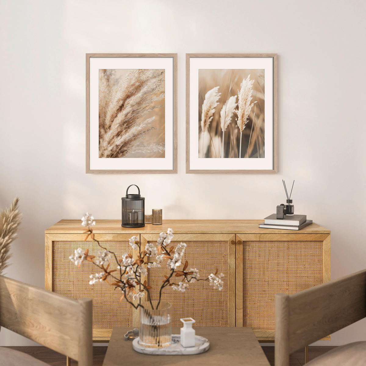 BILDERSET - Beige, Basics, Holz/Papier (30/40/2.5cm)
