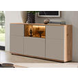 SIDEBOARD Grau, Buchefarben  150/85/40 cm  - Buchefarben/Grau, KONVENTIONELL, Glas/Holzwerkstoff (150/85/40cm) - Venda