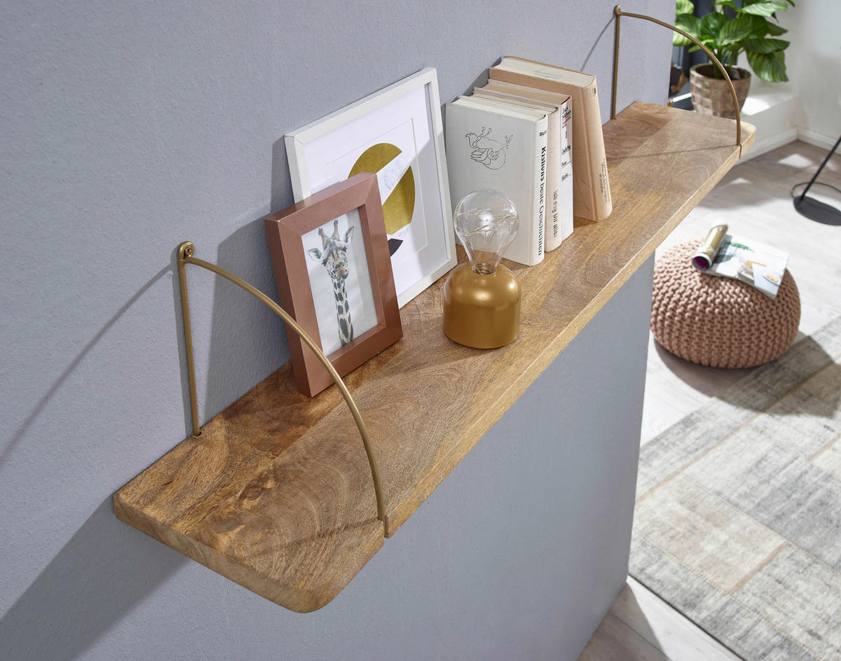 WANDREGAL 120/25/22 cm  - Braun, Basics, Holz (120/25/22cm) - MID.YOU