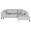 ECKSOFA in Webstoff Hellgrau  - Hellgrau/Schwarz, Modern, Textil/Metall (279/177cm) - Stylife
