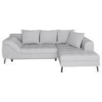 ECKSOFA in Webstoff Hellgrau  - Hellgrau/Schwarz, Modern, Textil/Metall (279/177cm) - Stylife