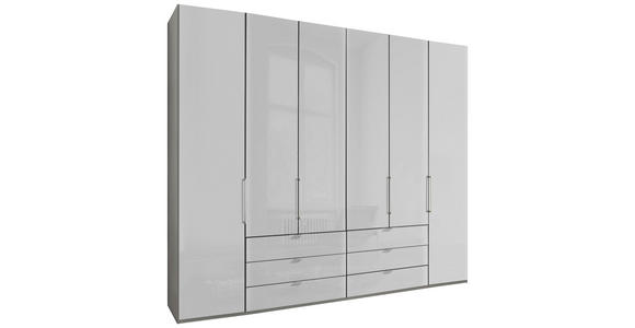 FALTTÜRENSCHRANK  in Grau, Weiß  - Chromfarben/Weiß, KONVENTIONELL, Glas/Holzwerkstoff (250/236/58cm) - Dieter Knoll