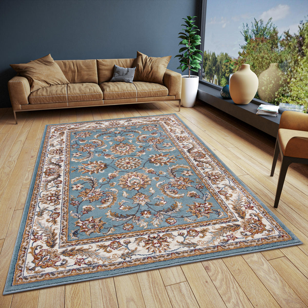 FLACHWEBETEPPICH 160/235 cm Luxor Creme, Mintgrün  - Creme/Mintgrün, Design, Kunststoff/Textil (160/235cm)