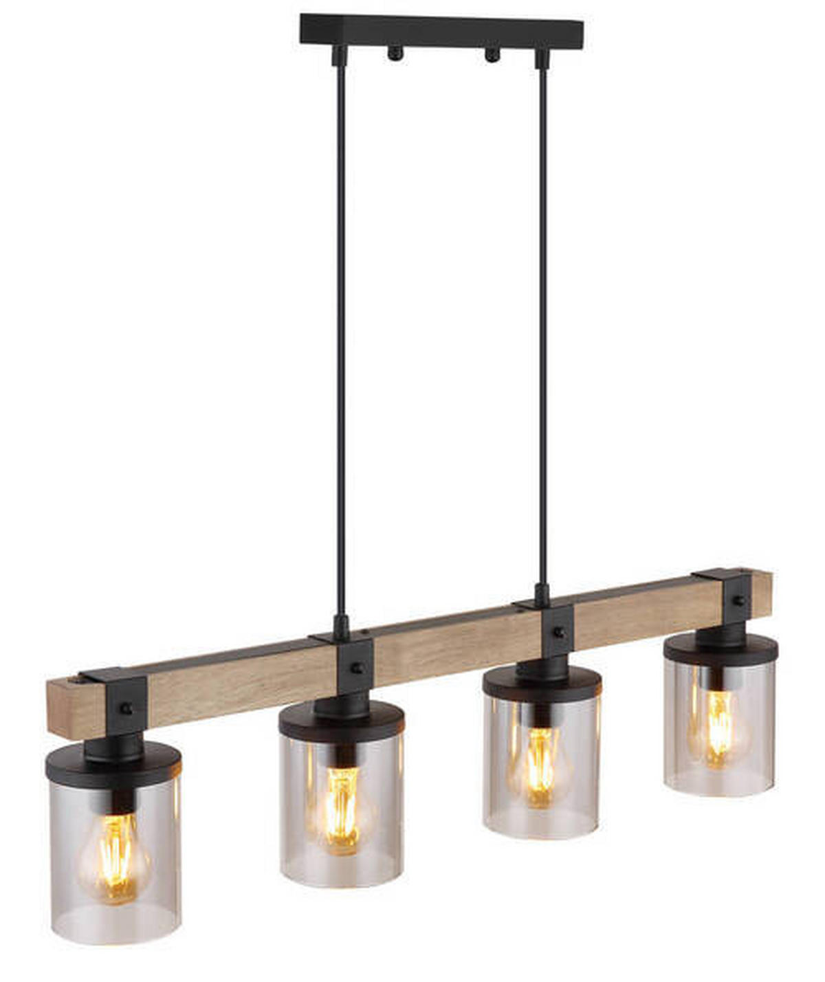 HÄNGLAMPA Lila 73/10/133 cm  - grå/svart, Natur, metall/trä (73/10/133cm) - Globo