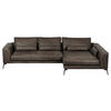 ECKSOFA Fango Echtleder  - Fango/Schwarz, Design, Leder/Metall (313/172cm) - Livetastic