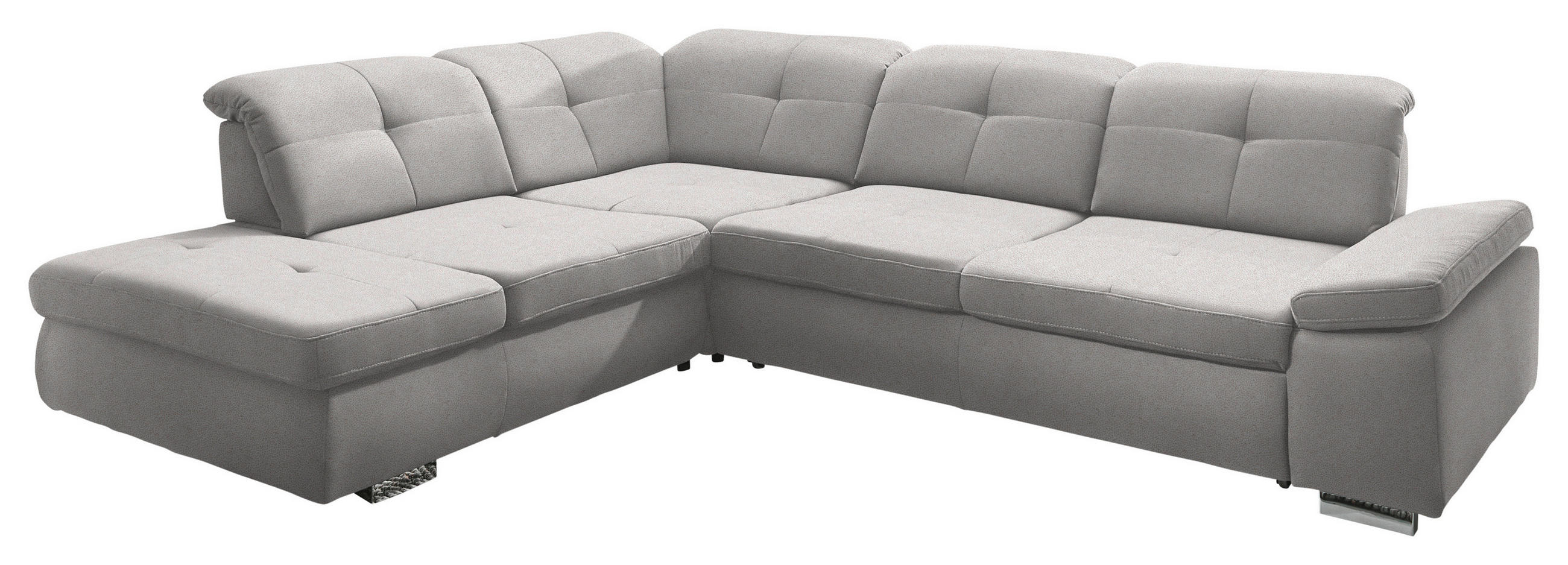 ECKSOFA  in Mikrofaser Silberfarben  260/312 cm  - Chromfarben/Silberfarben, Design, Textil/Metall (260/312cm) - Beldomo Style