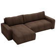 ECKSOFA in Cord Braun  - Schwarz/Braun, MODERN, Kunststoff/Textil (150/245cm) - Carryhome