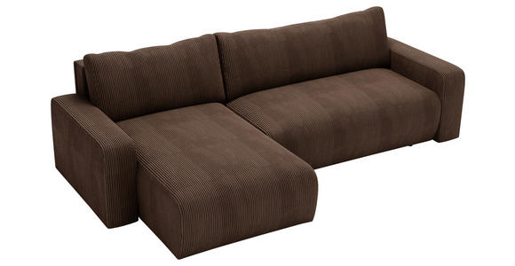 ECKSOFA in Cord Braun  - Schwarz/Braun, MODERN, Kunststoff/Textil (150/245cm) - Carryhome