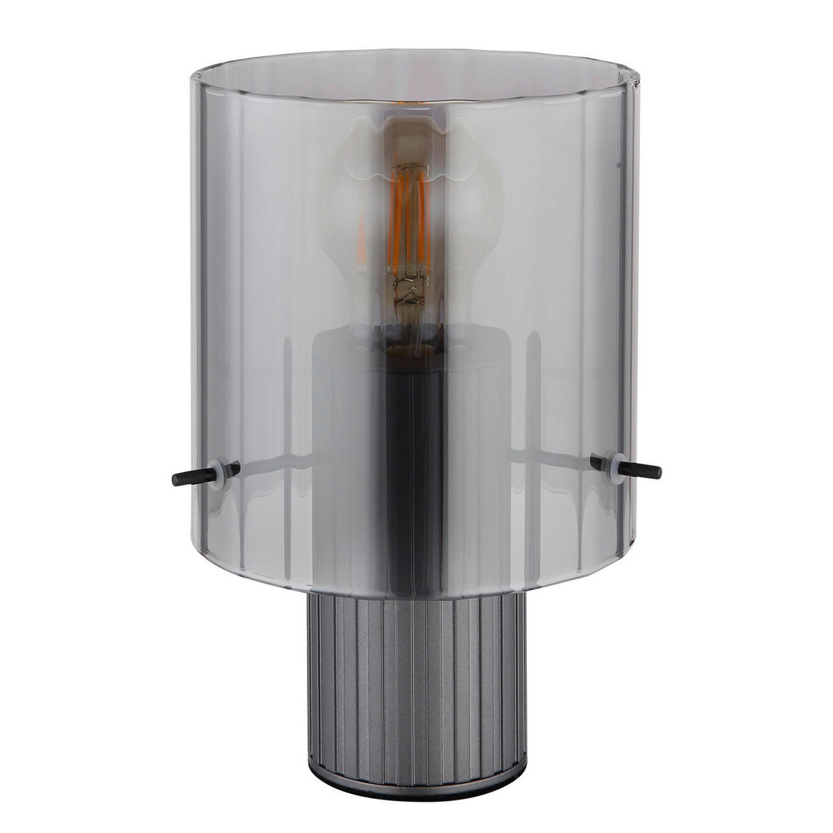 TISCHLEUCHTE - Dunkelgrau, Design, Glas/Metall (14/22cm) - Globo