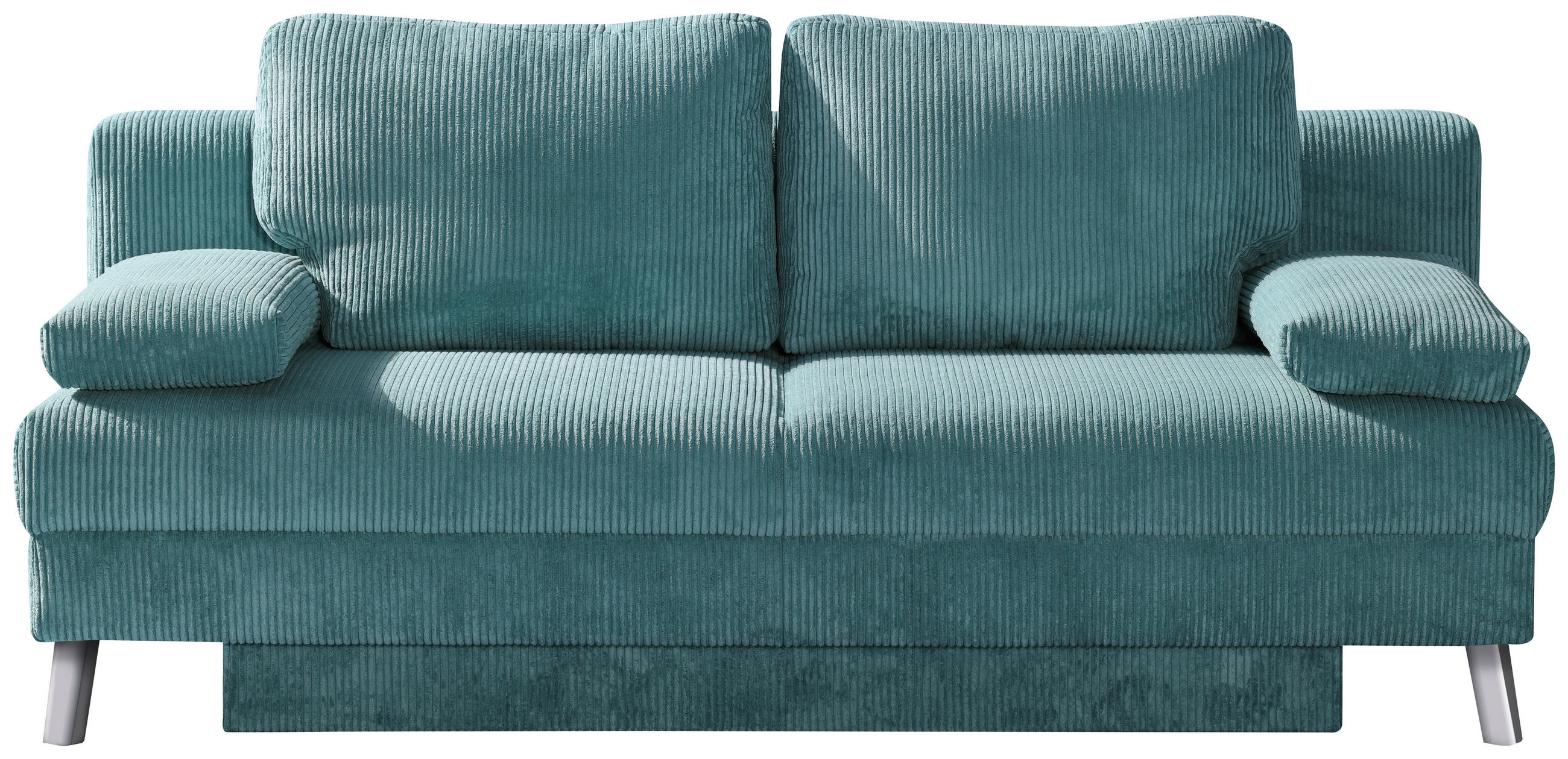SCHLAFSOFA Cord Türkis  - Türkis/Chromfarben, Design, Textil/Metall (194/91/90cm) - Livetastic